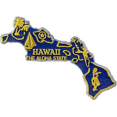 Hawaii State Shaped Magnet - Vintage Map The Aloha State Souvenir Flexible Rubber Magnet for Refrigerator Car Office Home Automotive