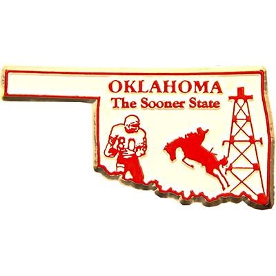 Oklahoma State Shaped Magnet - Vintage Map The Sooner State Souvenir Flexible Rubber Magnet for Refrigerator Car Office Home Automotive