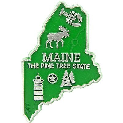 Maine State Shaped Magnet - Vintage Map The Pine Tree State Souvenir Flexible Rubber Magnet for Refrigerator Car Office Home Automotive