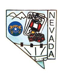 NEVADA STATE Map Cards & Dice Lapel Pin - Las Vegas Nevada Battle Born Enamel Pin for Backpack Tie Shirt Trading Button Pinback Craft Supply