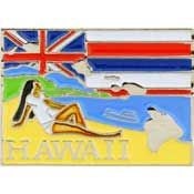 HAWAII STATE Map Lapel Pin - The Aloha State Hawaii Enamel Pin for Backpack Tie Shirt Trading Button Pinback Craft Supply