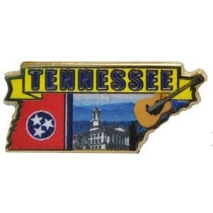 TENNESSEE STATE Map Lapel Pin - The Volunteer State Tennessee Enamel Pin for Backpack Tie Shirt Trading Button Pinback Craft Supply