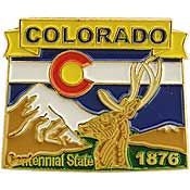 COLORADO STATE Map Lapel Pin - The Centennial State Colorado Enamel Pin for Backpack Tie Shirt Trading Button Pinback Craft Supply