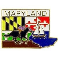 MARYLAND STATE Map Lapel Pin - The Free State Maryland Enamel Pin for Backpack Tie Shirt Trading Button Pinback Craft Supply