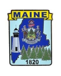 MAINE STATE Map Lapel Pin - Pine Tree State Maine Enamel Pin for Backpack Tie Shirt Trading Button Pinback Craft Supply