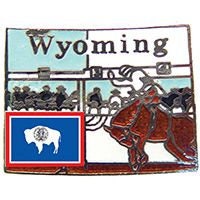 WYOMING STATE Map Lapel Pin - Cowboy State, Equality State Wyoming Enamel Pin for Backpack Tie Shirt Trading Button Pinback Craft Supply