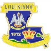 LOUISIANA STATE Map Lapel Pin - The Pelican State Louisiana Enamel Pin for Backpack Tie Shirt Trading Button Pinback Craft Supply