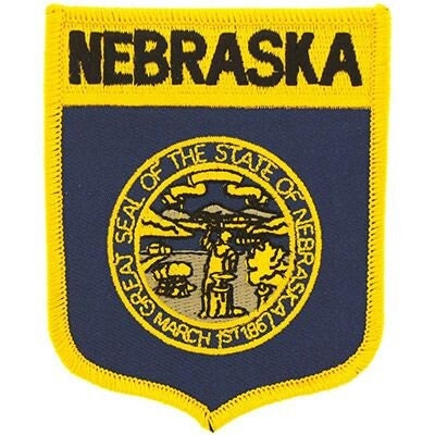 NEBRASKA State Shield Embroidered Patch Applique - USA United States of America Patch Craft Supply