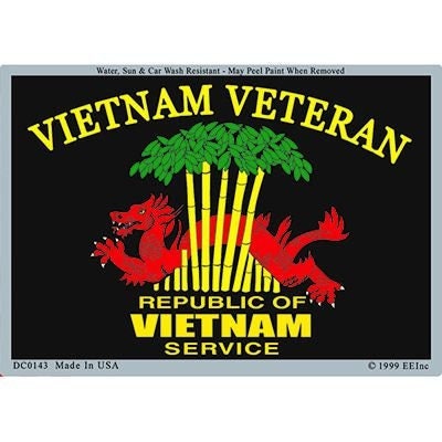 Vietnam Veteran Bumper Sticker Decal - Republic of Vietnam Service Veteran Vets Military Navy Marines Army Craft Supply