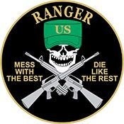 US ARMY RANGER Lapel Pin - Mess With The Best, Die Like The Rest - Enamel Pin for Backpack Tie Shirt Trading Button Pinback Craft Supply