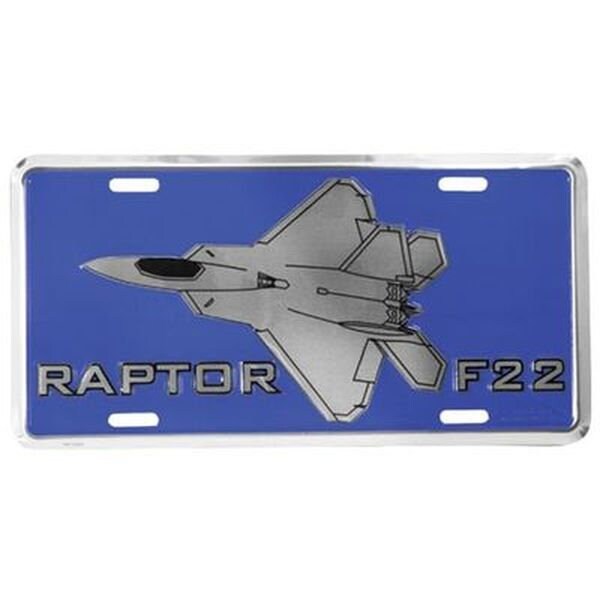 AIR FORCE Raptor F22 Metal License Plate - USAF United States Air Force Stealth Aircraft F-22 Raptor Craft Supply