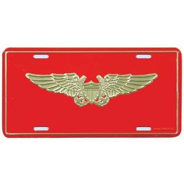MARINES Flight Officer Metal License Plate - United States Marines USMC Naval Flight Officer Wings Craft Supply