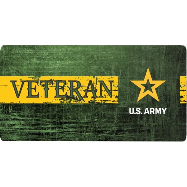 ARMY Veteran Distressed Metal License Plate - United States ARMY Vet Military U.S. Army Craft Supply