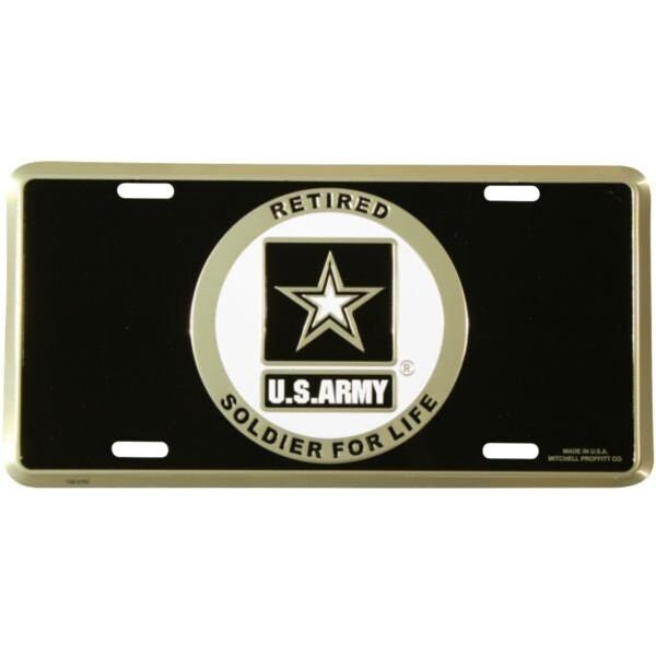 ARMY Retired Metal License Plate - United States U.S. ARMY Soldier for Life Retired Craft Supply