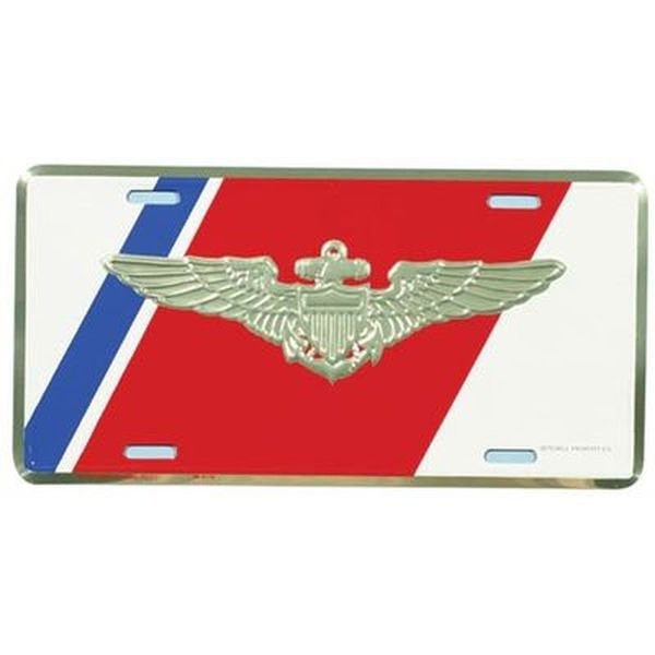 COAST GUARD Aviator Wings Metal License Plate - USCG United States Coast Guard Pilots Badge Military Craft Supply