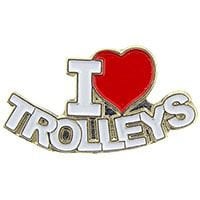 I Love Trolleys Lapel Pin - Heart Trolleys Streetcar Rail Transit - Enamel Pin Backpack Tie Shirt Trading Button Pinback Craft Supply