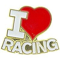 I Love Racing Lapel Pin - Heart Car Racing - Enamel Pin Backpack Tie Shirt Trading Button Pinback Craft Supply