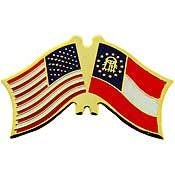 Georgia United States Flag Lapel Pin - State Flag USA Crossed Flags - Enamel Pin Backpack Tie Shirt Trading Button Pinback Craft Supply
