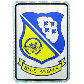 Blue Angels Sticker Decal - United States Navy USN Flight Demonstration Squadron Prismatic Rectangle Bumper Sticker Decal Craft Supply