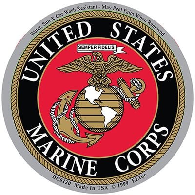 Marine Corps Logo Round Sticker Decal - United States Marines USMC Globe Anchor Sticker Decal Craft Supply