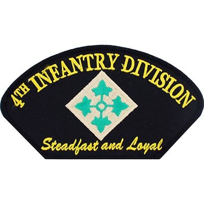 US ARMY 4th Infantry Division Hat Patch - Steadfast and Loyal Fourth Infantry Division Military Embroidered Patch Applique Craft Supply
