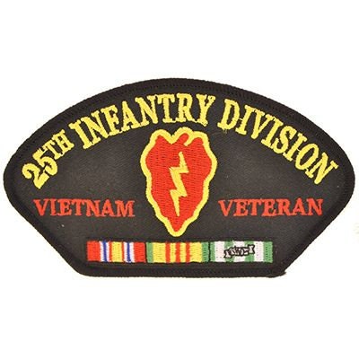 US ARMY 25th Infantry Division Hat Patch - Vietnam Veteran Tropic Lightning Infantry Division Military Embroidered Patch Applique