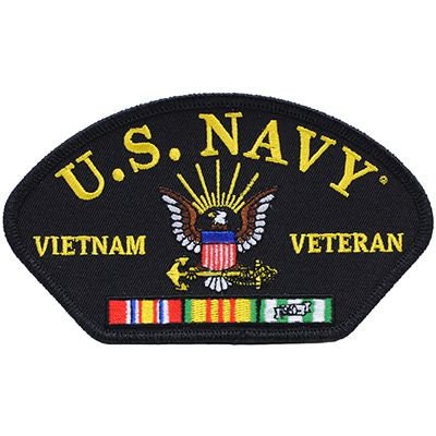 US NAVY Hat Patch - United States Navy USN Vietnam Veteran Military Embroidered Patch Applique Craft Supply