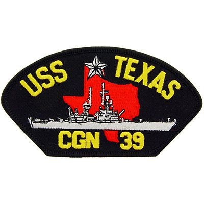 USS TEXAS (CGN-39) Hat Patch - United States Navy Missile Cruiser Military Embroidered Patch Applique Craft Supply