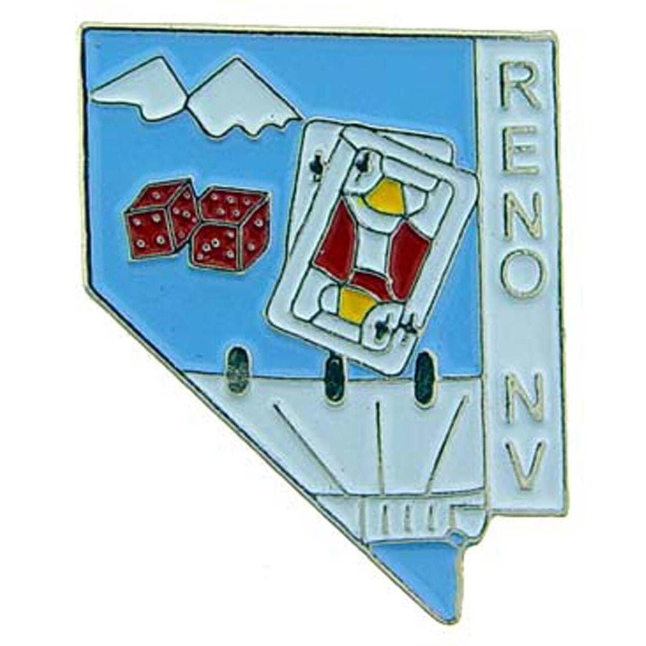 Reno Nevada Map Lapel Pin - Biggest Little City Enamel Pin for Backpack Tie Shirt Button Pinback Craft Supply