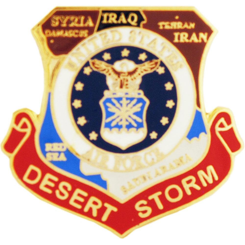 Desert Storm Map AIR FORCE Lapel Pin - United States Air Force USAF Military Enamel Pin Backpack Tie Shirt Button Pinback Craft Supply