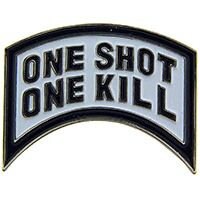 One Shot One Kill Lapel Pin - Tab Rocker Enamel Lapel Pin for Swat Sniper Military - Backpack Tie Shirt Trading Button Pinback Craft Supply