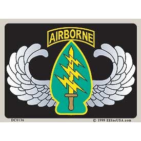 Army Special Forces Wing Sticker Decal - United States Army Airborne Special Forces Prismatic Rectangle Bumper Sticker Decal Craft Supply