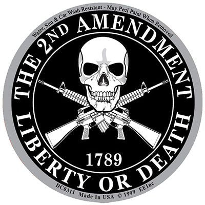 2nd Amendment Round Sticker Decal - Second Amendment Liberty or Death Sticker Decal Craft Supply