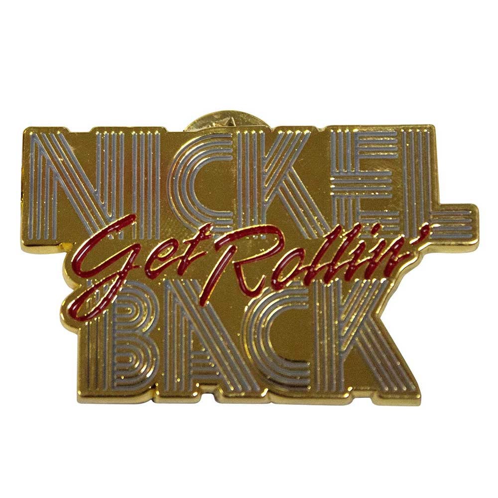 NICKELBACK Cast Metal Pin Badge - Approx 1 Inch - Get Rollin Enamel Pin - Pinback Badge Button Lapel With Butterfly Clutch Attachment