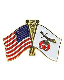 Masonic Shriner Flag Lapel Pin - Freemason Masonic Masons Free Masonry Flag - Enamel Pin Backpack Tie Shirt Button Pinback Craft Supply
