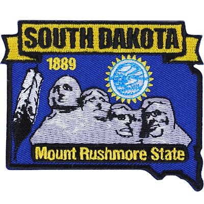 SOUTH DAKOTA State Map Embroidered Patch Applique - USA United States of America Patch Craft Supply