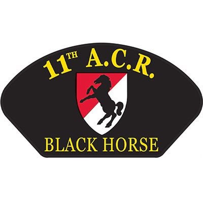 US ARMY 11th Armored Cavalry Regiment Hat Patch - Black Horse 11th ACR Division Military Embroidered Patch Applique Craft Supply