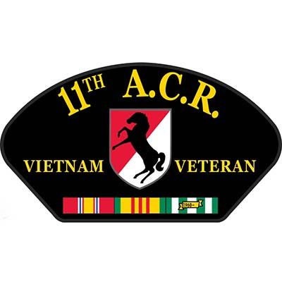 US ARMY 11th Armored Cavalry Regiment Hat Patch - Vietnam Veteran Black Horse 11th ACR Military Embroidered Patch Applique Craft Supply