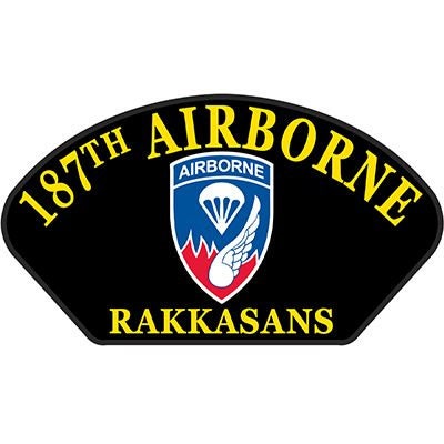 US ARMY 187th Airborne Hat Patch - Rakkasans 187th Airborne Infantry Regiment Military Embroidered Patch Applique Craft Supply