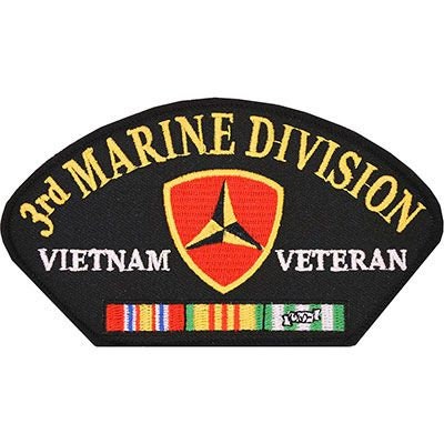 MARINE CORPS Hat Patch - United States Marines USMC 3rd Marine Division Vietnam Veteran Military Embroidered Patch Applique Craft Supply