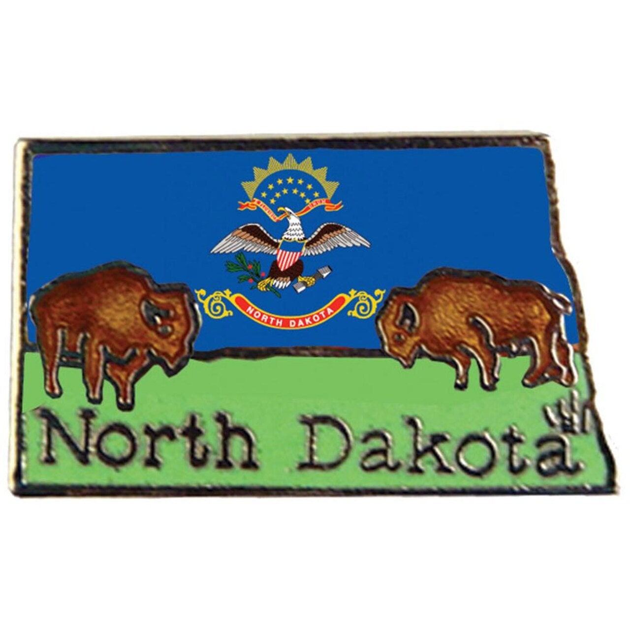 NORTH DAKOTA STATE Map Lapel Pin - The Mount Rushmore State Enamel Pin for Backpack Tie Shirt Trading Button Pinback Craft Supply