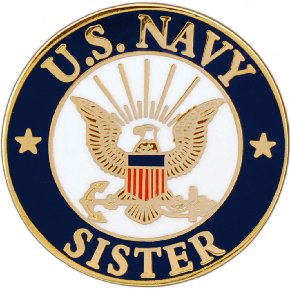 U.S. NAVY Sister Lapel Pin - United States USN Navy Sister Enamel Pin for Backpack Tie Shirt Trading Button Pinback Craft Supply