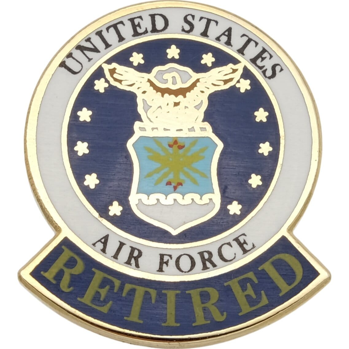 US AIR FORCE Retired Military Lapel Pin - Enamel Pin for Backpack Tie Shirt Trading Button Pinback Craft Supply