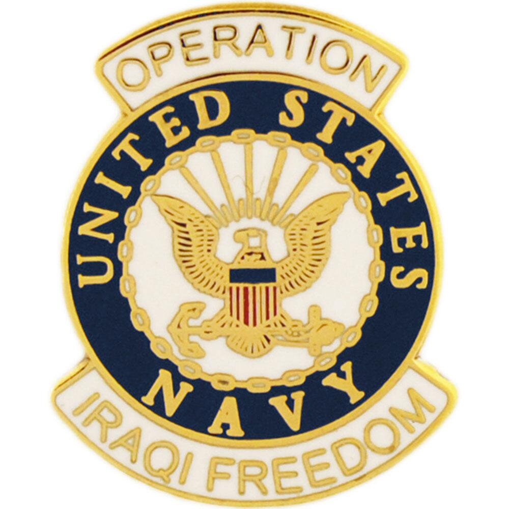 US NAVY Operation Iraqi Freedom Lapel Pin - United States Navy Military Enamel Pin Backpack Tie Shirt Trading Button Pinback Craft Supply
