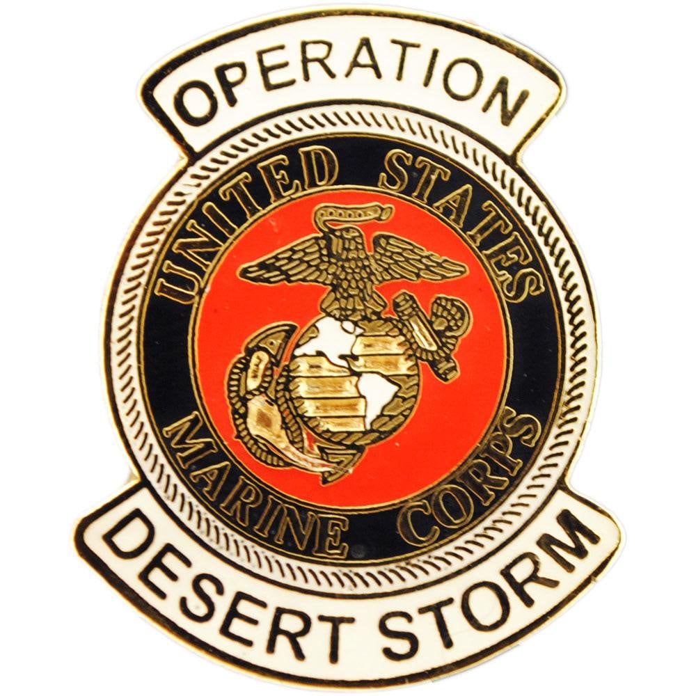 Operation Desert Storm MARINE CORPS Lapel Pin - United States Military Enamel Pin for Backpack Tie Shirt Trading Button Pinback Craft Supply