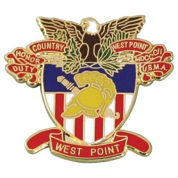U.S. ARMY West Point Military Academy Crest Lapel Pin - Military Enamel Pin Backpack Tie Shirt Trading Button Pinback Craft Supply