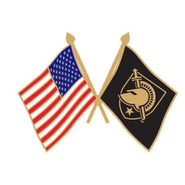 ARMY West Point Black Knight Crossed Flag Lapel Pin - 3/4 Inch United States Army Enamel Pin Backpack Tie Shirt Button Pinback Craft Supply