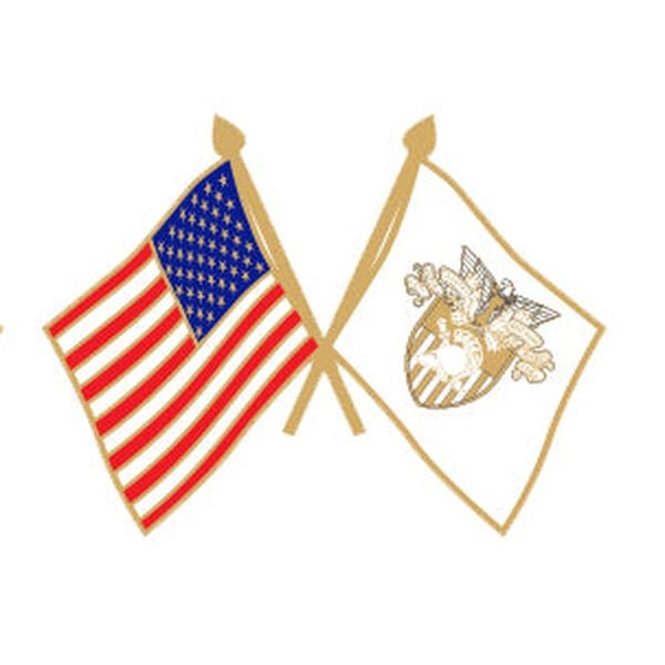 ARMY West Point and American Flag Crossed Lapel Pin - 1 Inch - United States Army Enamel Pin Backpack Tie Shirt Button Pinback Craft Supply