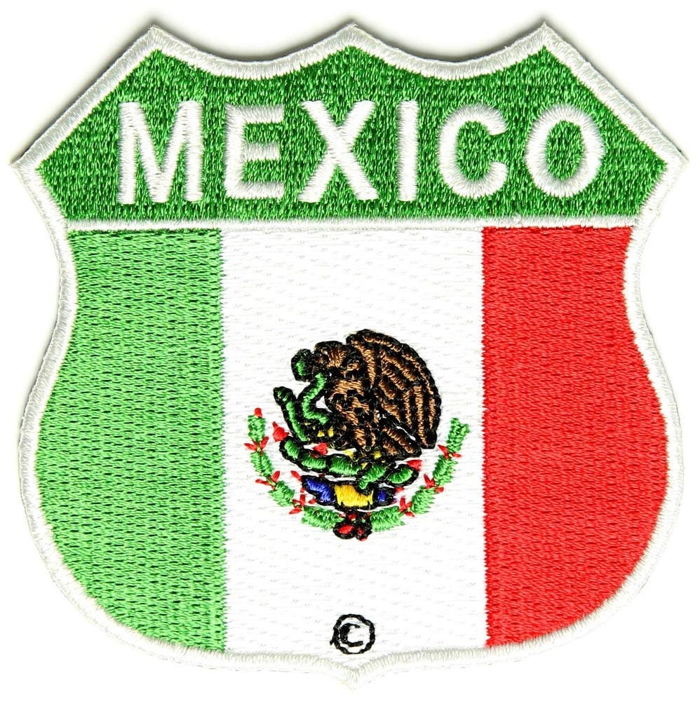 MEXICO SHIELD Mexican Flag Biker Motorcycle Embroidered Patch