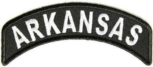 ARKANSAS STATE Rocker Biker Motorcycle Embroidered Patch